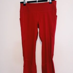 Red Lululemon Capri Leggings
